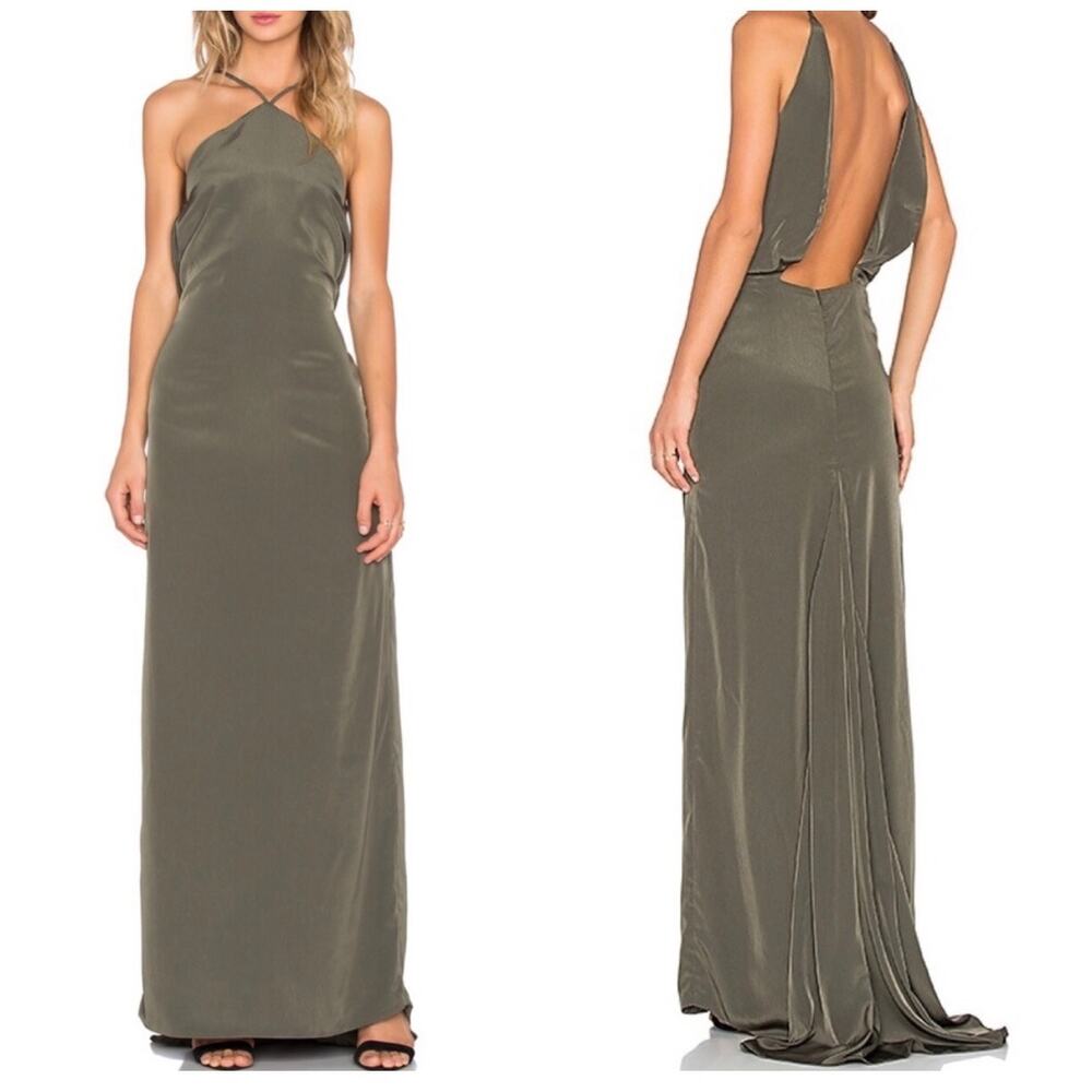 Assali Paola Grand Dress in Army Green Size XS